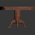 Octagonal Wooden Table with Blue Surface and Circular Dots Decorations on Three Legged Base