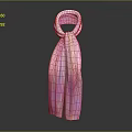 Fashionable Soft Pleated Scarf With Pink Purple Gradient Color For Casual Wear