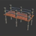 Wooden Boxing Ring Structure With Roped Sides And Wooden Platform Design