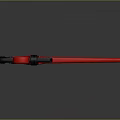 Red Pipe Wrench Tool Placed On Black Reflective Surface Background