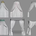 Modern drapery mosquito net bedding drapery gauze curtain 3d model