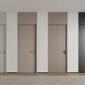 Modern Hinged Doors With Various Colors And Different Materials For Interior Design 3d model