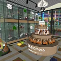 Modern Pet Hotel Shop In Mall With Pet Supplies And Decorative Displays