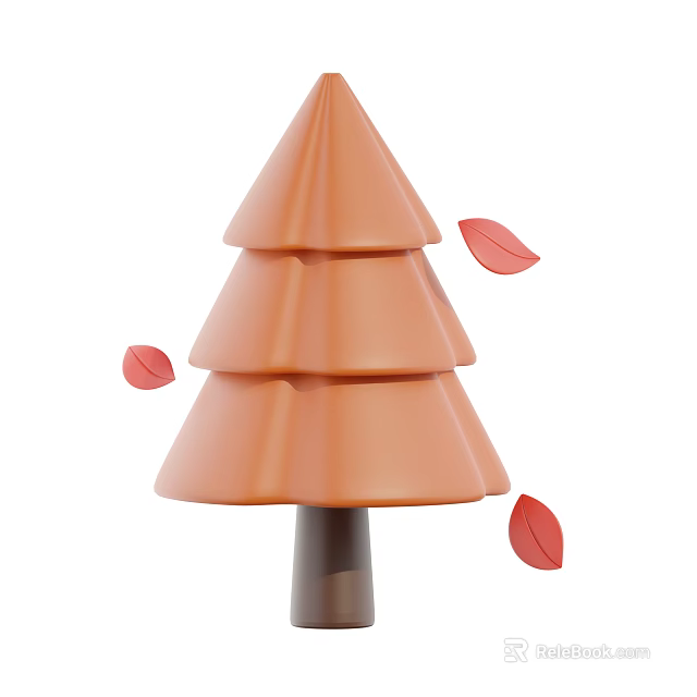 3D Model Orange Brown Layered Arbor With Falling Red Leaves Design 3d model 