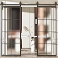 Modern Sliding Barn Doors Various Styles Black White Wooden Frame Interior Design