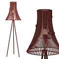 Modern White Floor Lamps With Tripod Base and Woven Illuminated Shade