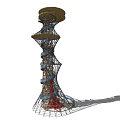 Modern Spiral Tower With Layered Metal Frame And Unique Architectural Design 3d model