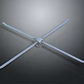 Modern Ceiling Fan With Four White Blades And Silver Motor Design