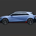 Light Blue Modern Car with Sleek Body Sporty Style Black Wheels And Red Accents