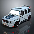 White Military Vehicle With Off Road Style Black Roof Rack Red Accents And Front Design