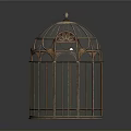 Elegant Vintage Metal Birdcage With Glass Panels For Decorative Home Use