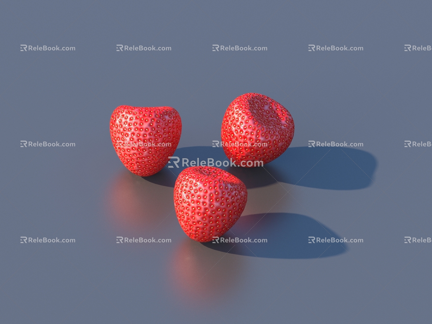 Strawberry fruit ornaments 3d model