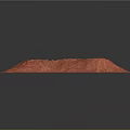 Red Square Landscape Model With Detailed Mountain Texture And Gray Gradient Background 3d model