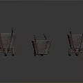 Multiple Vintage Rusted Wheelbarrows With Metal Frames And Detached Wheel