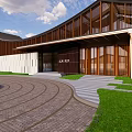 New Chinese Public Building Small Public Building Demonstration Area 3d model