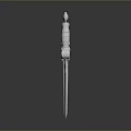 White Decorative Sword with Intricate Hilt Design and 3D Model