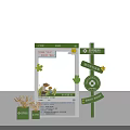 Green Environmental Protection Photo Check-in Spot With Signs Cartoon Characters Clover And Plant Decorations