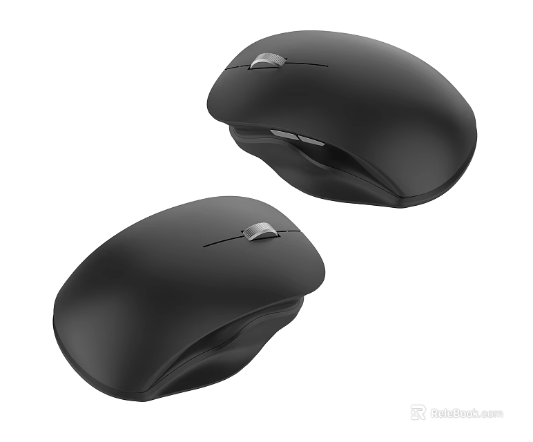 Ergonomic Wireless Computer Mouse With Smooth Tracking Two Black Design For Office Use 3d model 