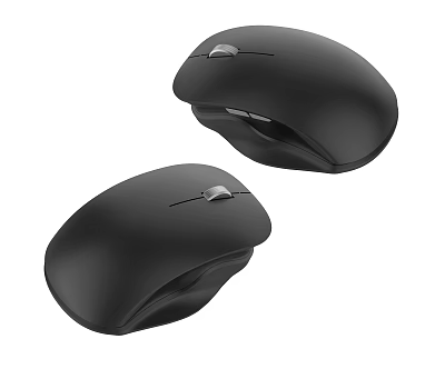 Ergonomic Wireless Computer Mouse With Smooth Tracking Two Black Design For Office Use 3d model