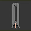 Stylish Modern Silver Metal Radiator With Vertical Tubes And Copper Connections