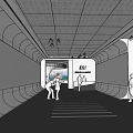 Modern Exhibition Hall with Innovative Ceiling Lighting Wall Design and Visitor Engagement Space