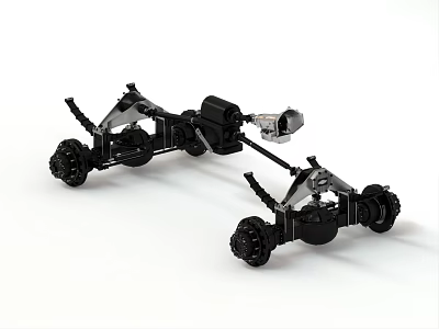Industrial Equipment Mechanical Chassis With Suspension System And Wheel Assemblies 3d model