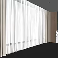 Elegant Modern Interior With White Sheer Curtains And Brown Thick Drapes