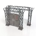 Industrial Metal Frame Structure With Square Panels And Support Beams