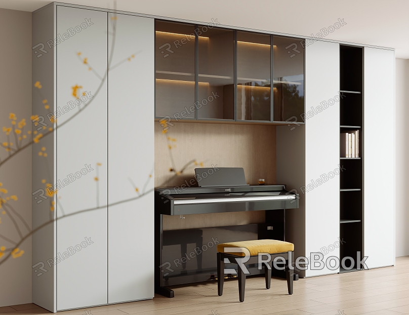 Piano Cabinet Combination Bookcase model