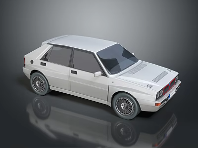 White Classic Sedan With Sleek Body Design Black Windows And Dark Wheels 3d model