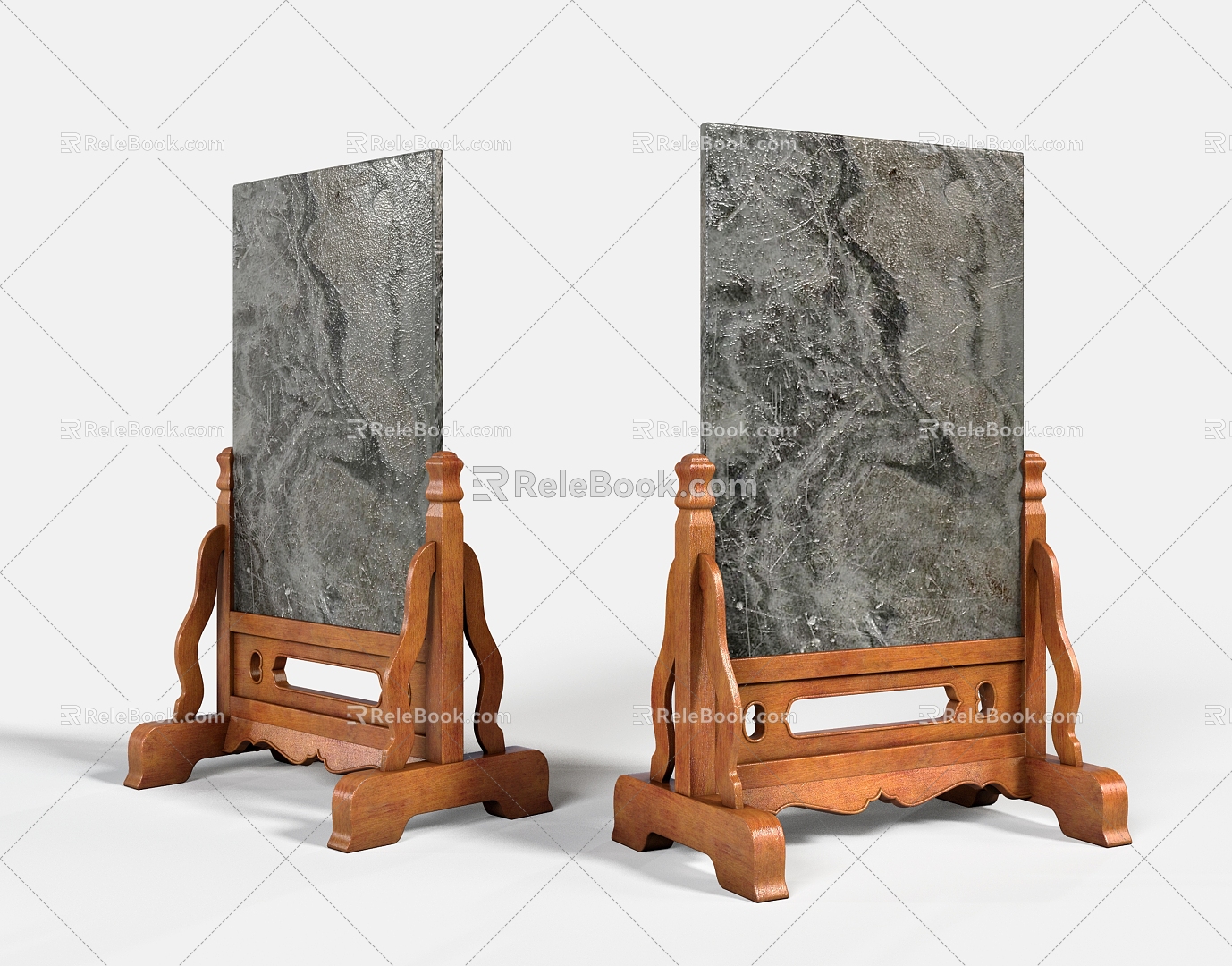 Chinese-style screen insert screen inkstone screen marble screen Ming-style furniture 3d model