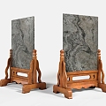 Chinese-style screen insert screen inkstone screen marble screen Ming-style furniture 3d model