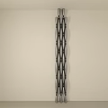 Vertical Wall Decor With Interlocking Metal Elements And Modern Minimalist Design