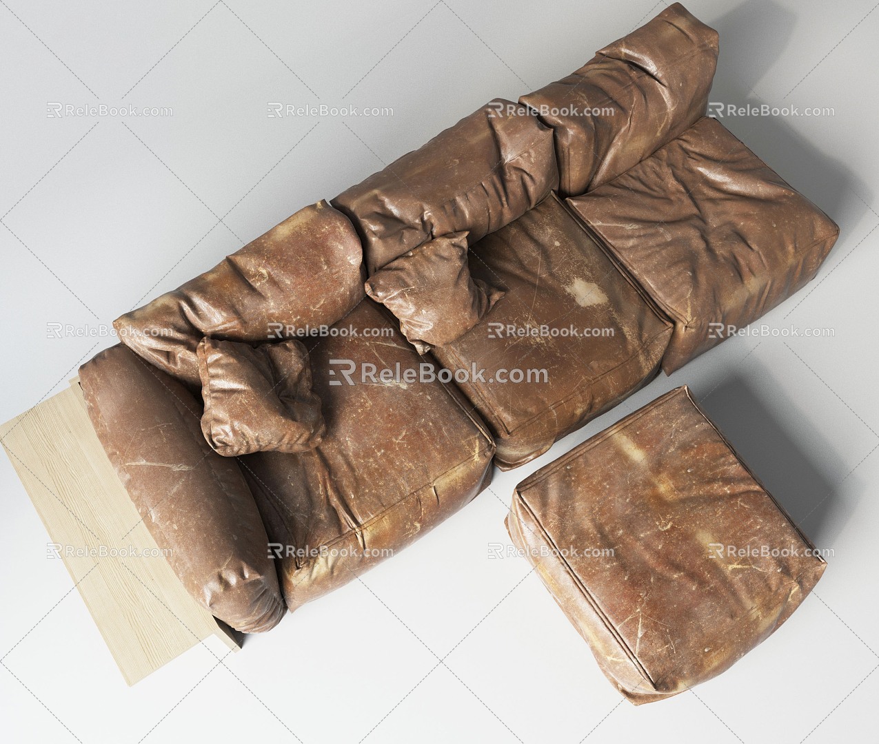 Middle Aged Leather Sofa Multiplayer Sofa 3d model