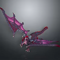 Fantasy Dragon Character As Mythical Creature With Detailed Violet Red Wings And Scales
