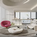 Modern Beauty Hair Salon Interior Design With Styling Chairs And Product Shelves