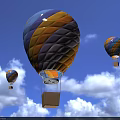 Colorful Hot Air Balloons Flying In Blue Sky With White Clouds