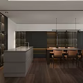 Modern Minimalist Living Room With Floating Staircase Dark Marble Floor And Stylish Wall Art