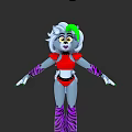 Cartoon Character With Gray Body White Green Hair Red Top And Purple Striped Boots