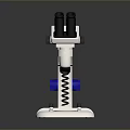 Binocular Microscope With White Base Blue Accents And Stage Illumination 3d model