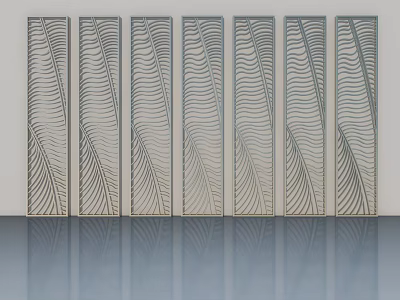 Seven Modern Swing Doors With Wavy Line Patterns For Interior Design 3d model