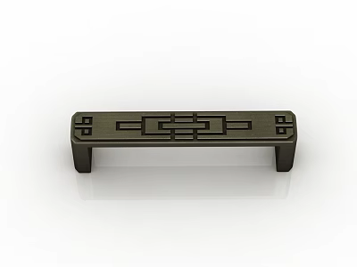 Modern Black Metal Handle With Geometric Design For Cabinet Furniture Use 3d model