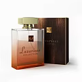Luxurious Perfume Collection With Transparent Bottle Orange Gradient Golden Cap And Brown Packaging Box