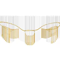 Modern Chandelier With Wavy Metal And Glass Design For Interior Decoration