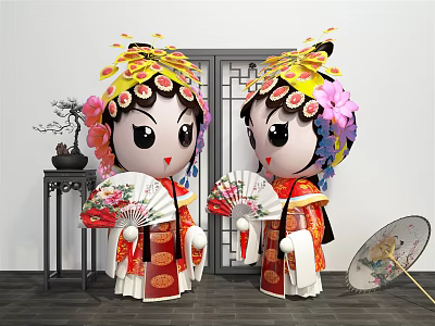 Modern Cartoon Characters Peking Opera 3d model Modern Cartoon Characters Peking Opera 3d model