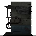 Industrial Metal Pipes Structure With Multiple Connected Tubes And Equipment