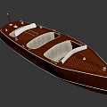 Vintage Wooden Boat With Leather Seats And Shiny Deck For Recreational Use