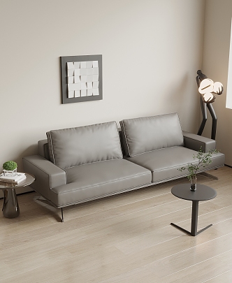 Modern Leather Double Sofa Leather Double Sofa 3d model