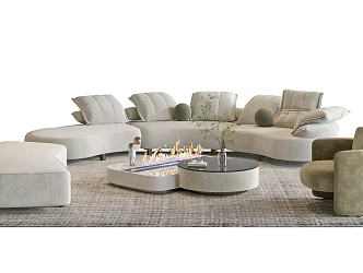 Modern sofa coffee table combination 3d model