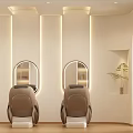 Elegant Skin Care Beauty Salon Treatment Room With White Beds And Equipment
